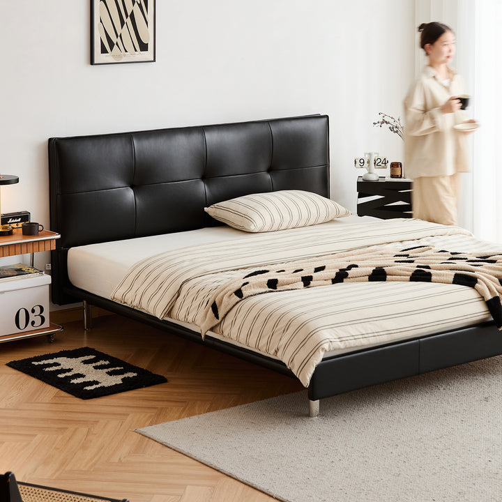 Bauhaus genuine leather bed skillful in real life style.