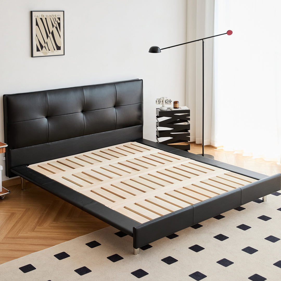 Bauhaus genuine leather bed skillful material variants.