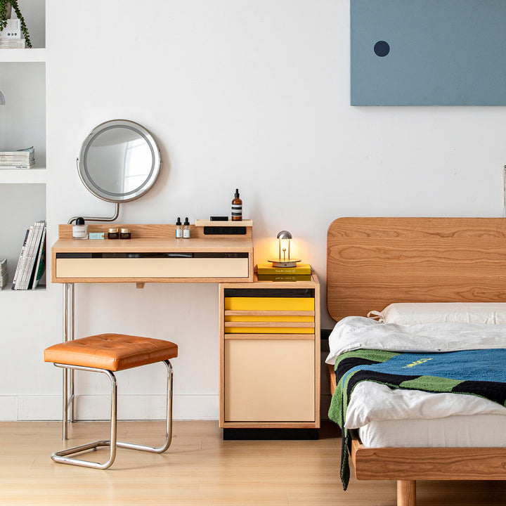 Bauhaus oak wood dressing table tempo size charts.