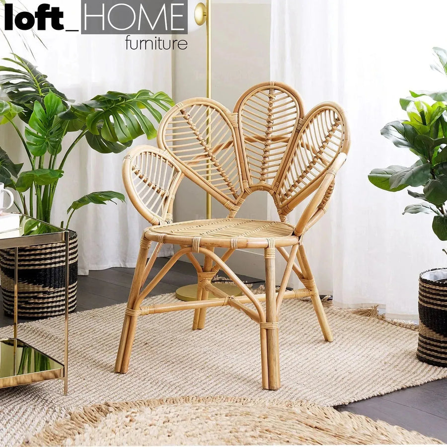 Bohemian rattan 1 seater sofa petal primary product view.