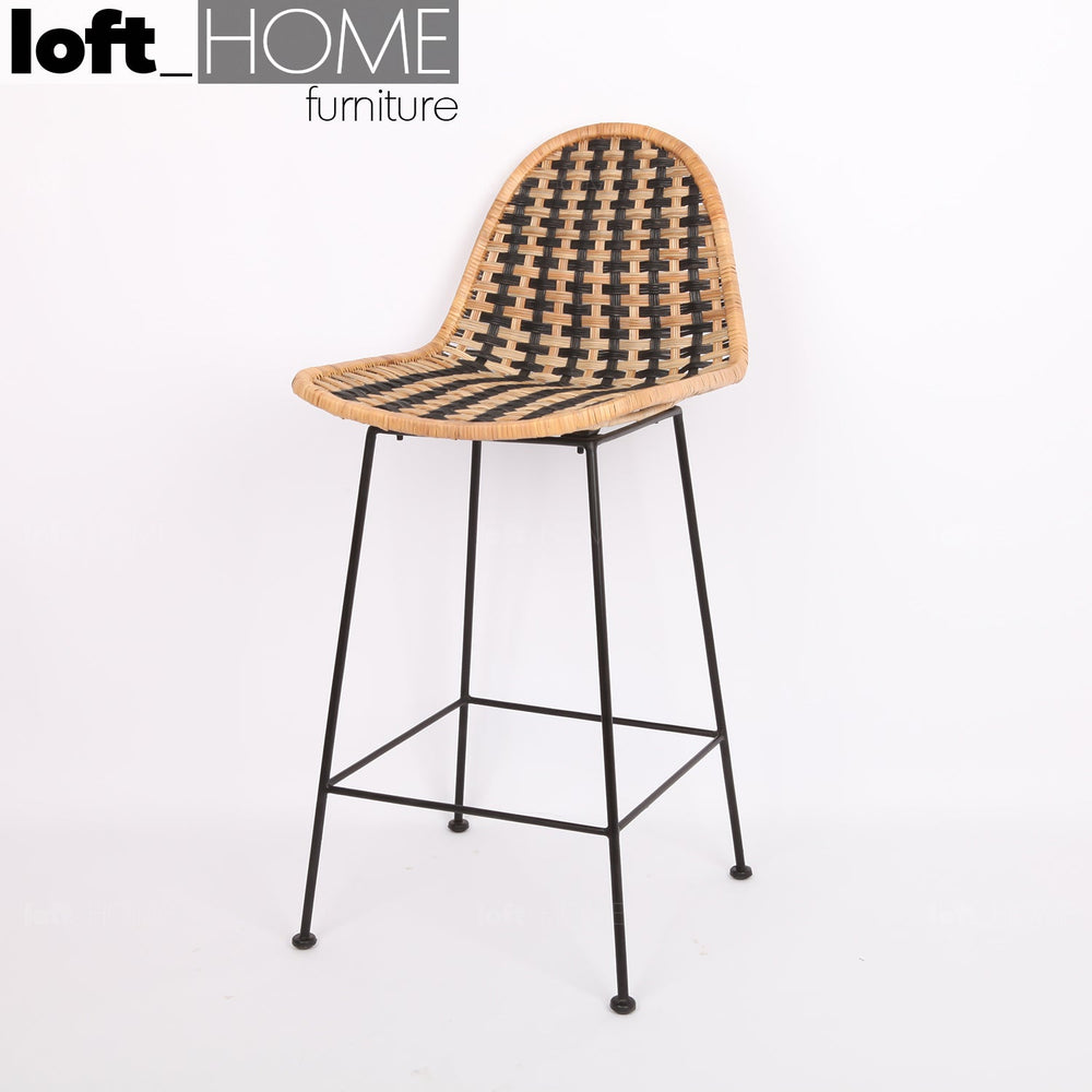 Bohemian rattan bar chair larry primary product view.
