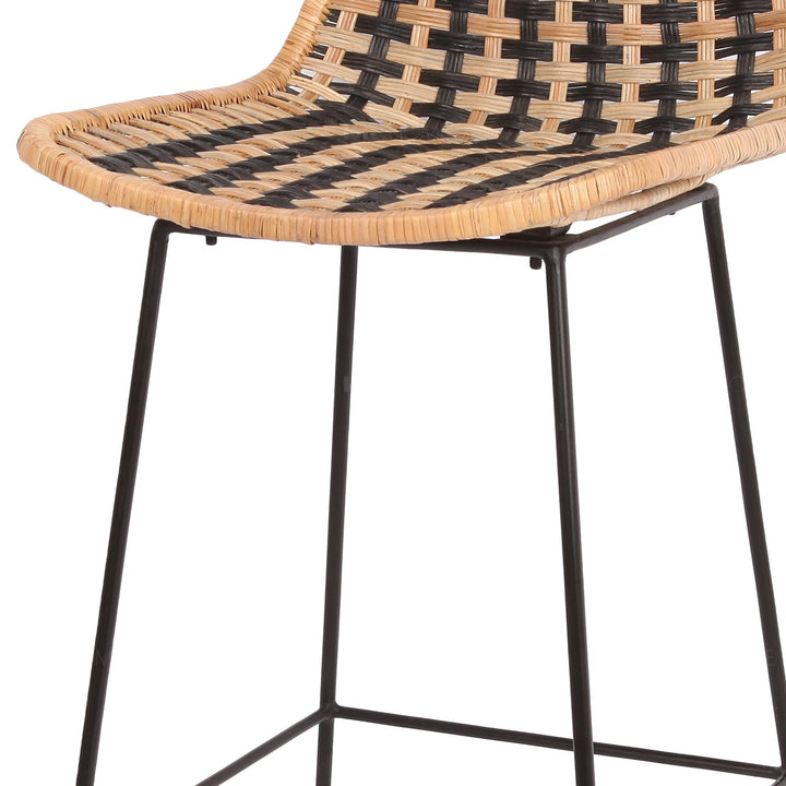 Bohemian rattan bar chair larry material variants.