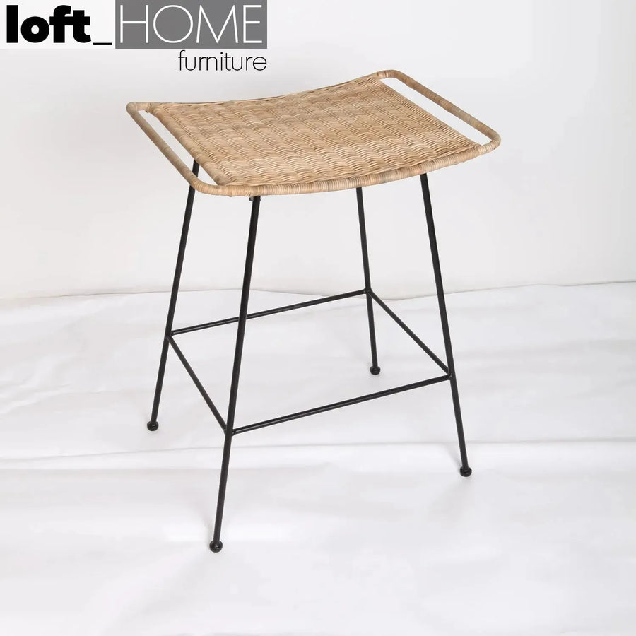 Bohemian rattan bar stool scott primary product view.