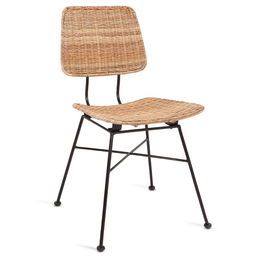 Bohemian rattan dining chair larry layered structure.