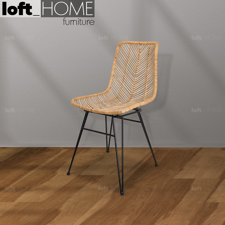 Bohemian rattan dining chair vena primary product view.