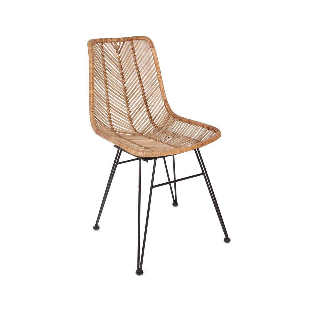 Bohemian rattan dining chair vena with context.