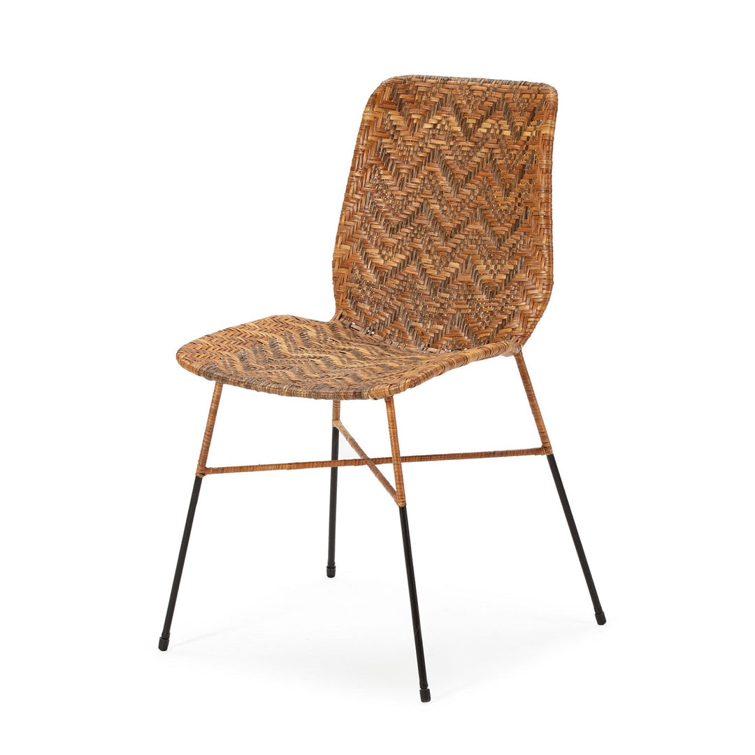 Bohemian rattan dining chair wicker material variants.
