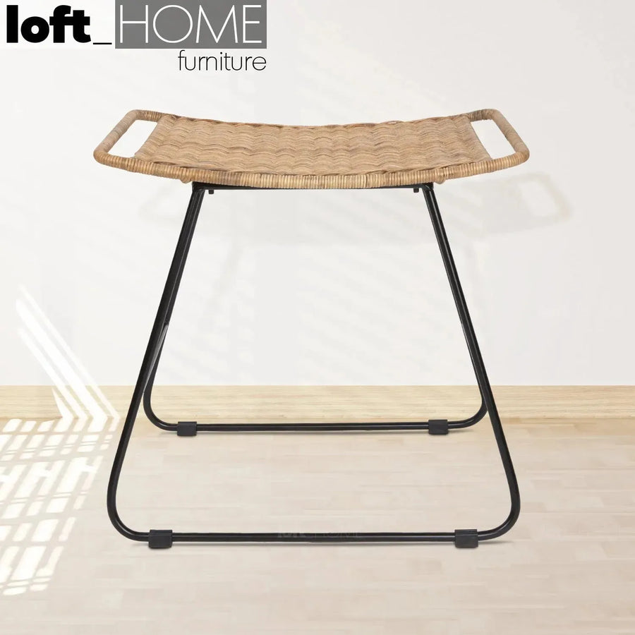 Bohemian rattan stool scott primary product view.