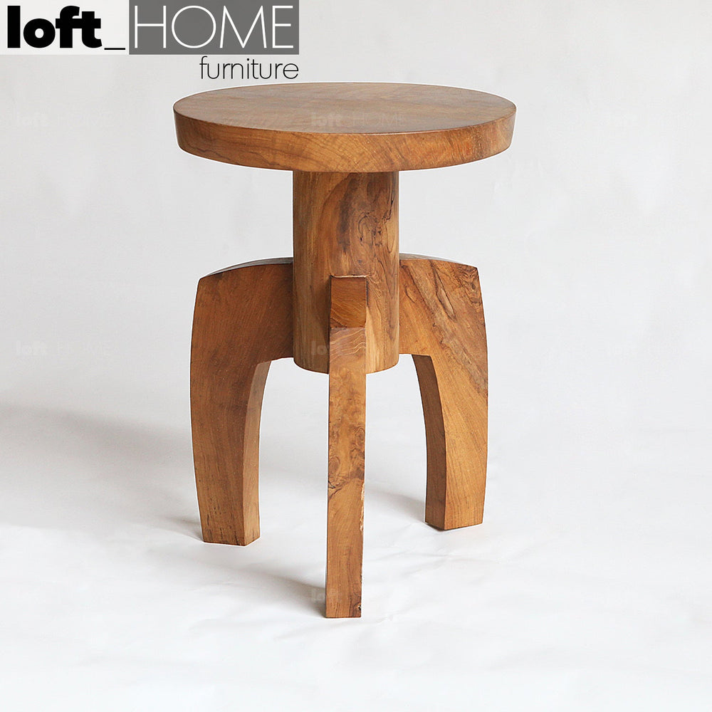 Bohemian wood side table luna primary product view.