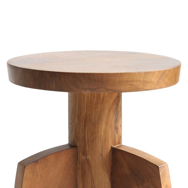 Bohemian wood side table luna material variants.
