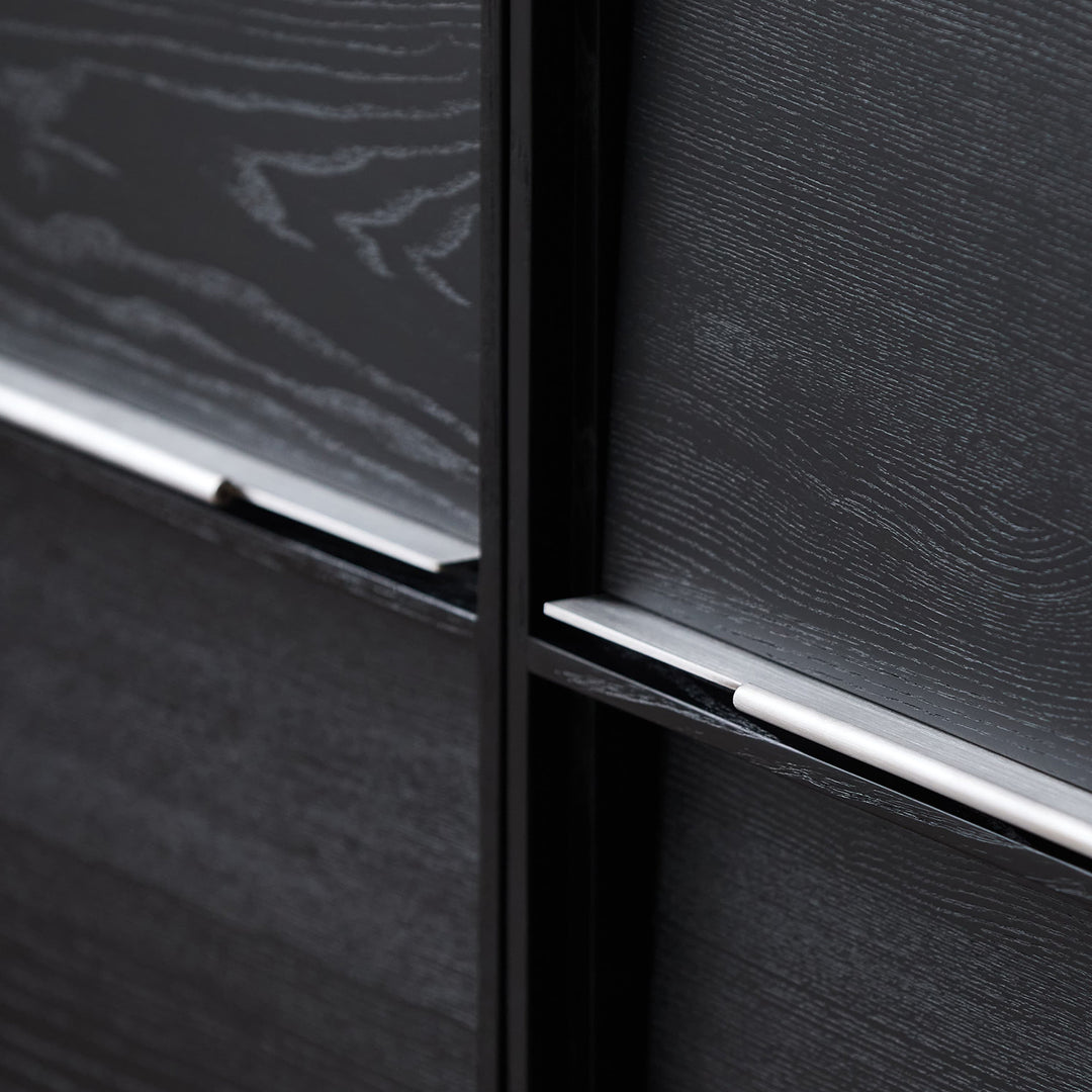 Minimalist ash wood veneer modular box cabinet grid situational feels.