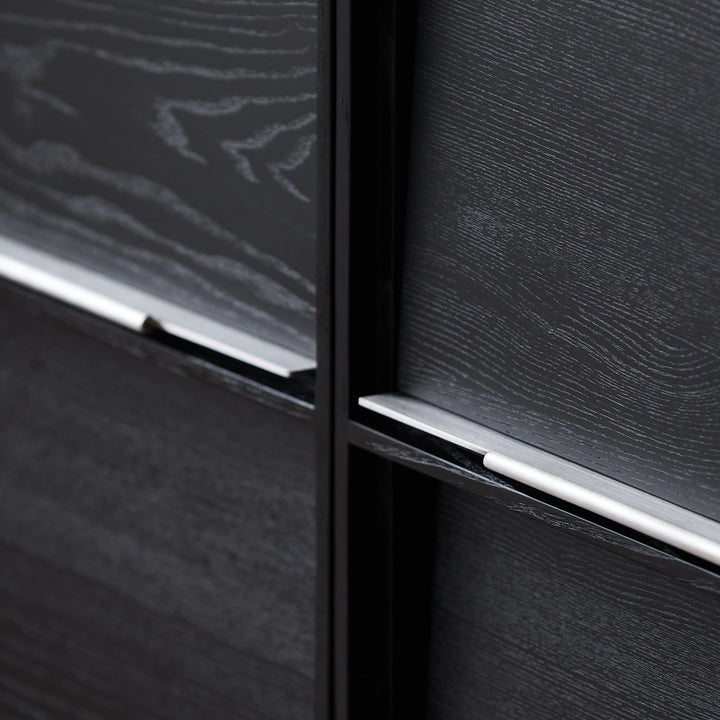 Minimalist ash wood veneer modular box cabinet grid situational feels.