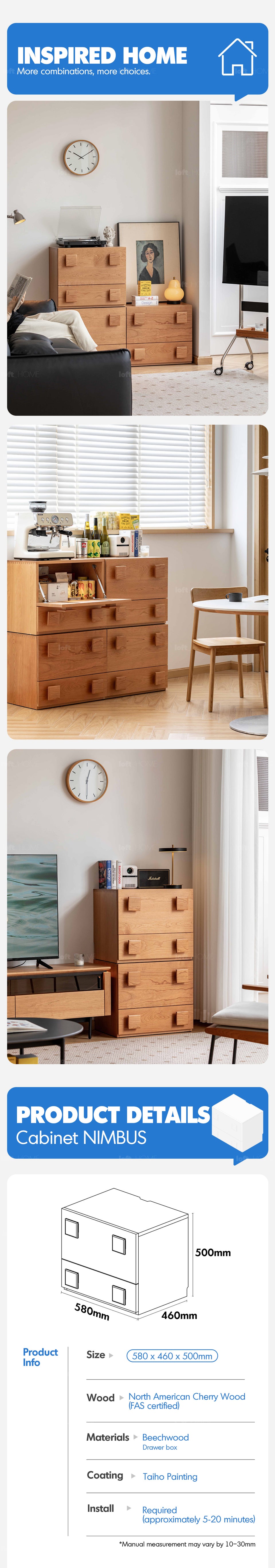 Scandinavian Cherry Wood Modular Cabinet NIMBUS More Details and Instruction_9