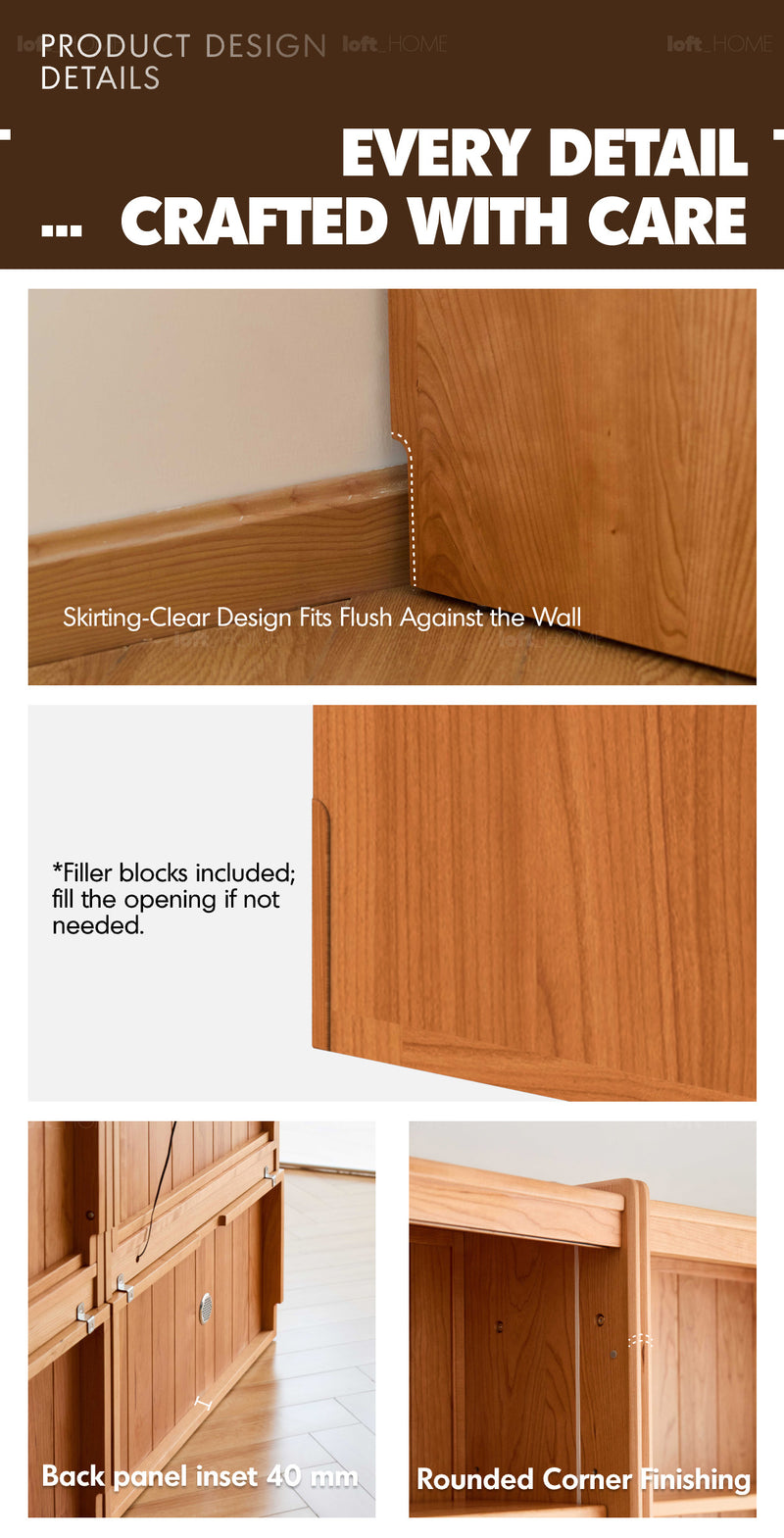 Scandinavian Cherry Wood Bookshelf VISTA Good to Know - 13