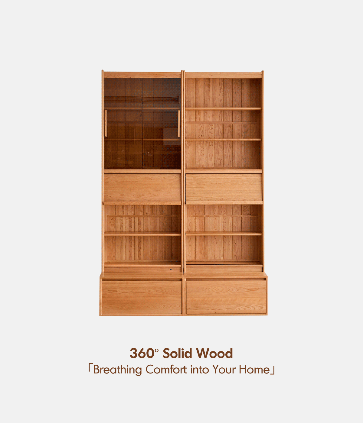 Scandinavian Cherry Wood Bookshelf VISTA Good to Know - 2