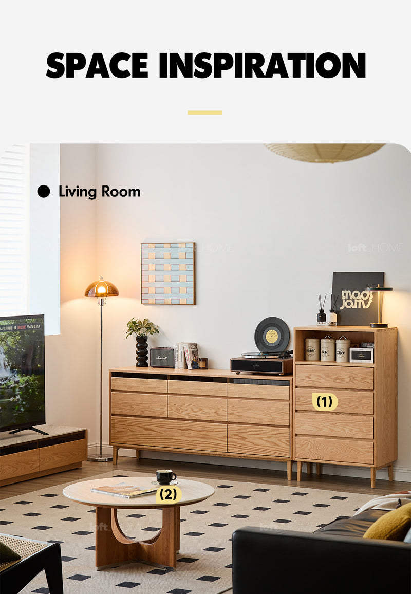 Scandinavian Oak Wood Chest Of 8 Drawers FLOATING LIGHT Good to Know - 7