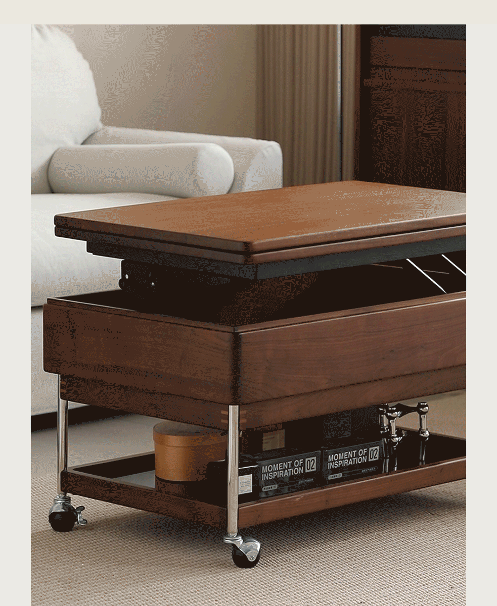 Japandi Walnut Wood Lift-Up Coffee Table SEREN Good to Know - 3