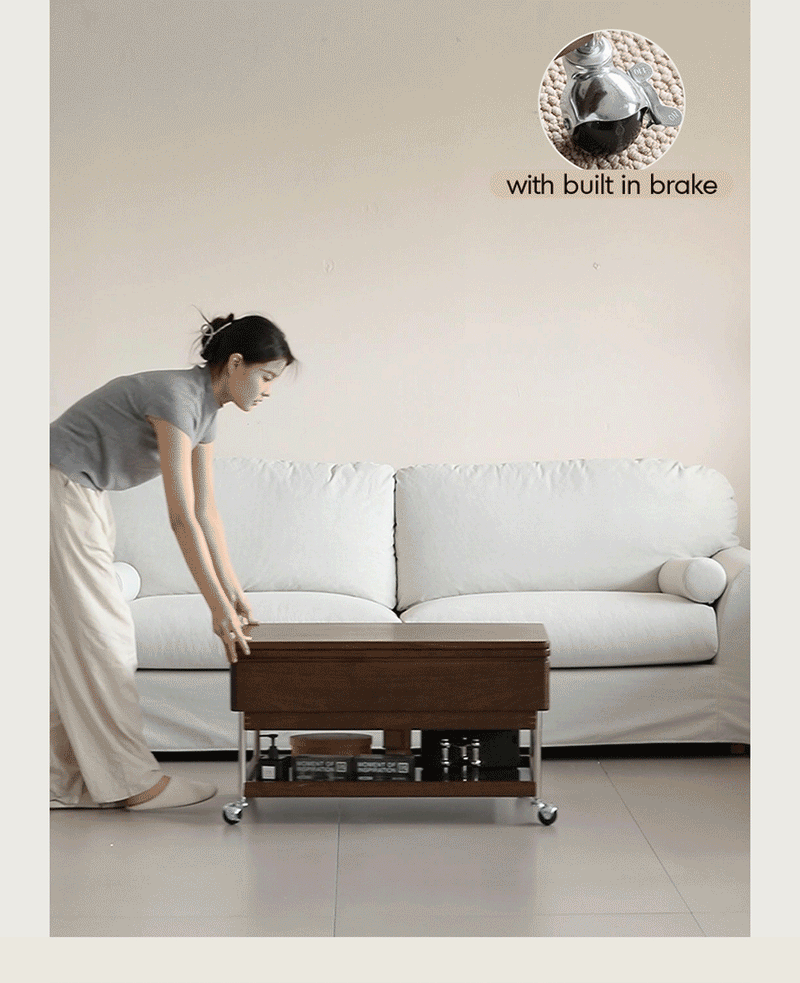 Japandi Walnut Wood Lift-Up Coffee Table SEREN Good to Know - 5