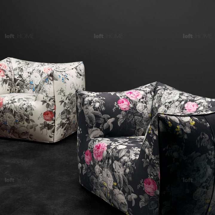 Contemporary fabric 1 seater sofa bambole environmental situation.