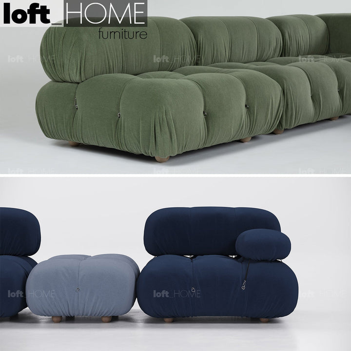 Contemporary fabric 1 seater sofa camaleonda in details.