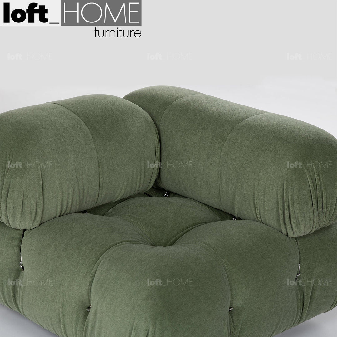 Contemporary fabric 1 seater sofa corner connection camaleonda in panoramic view.