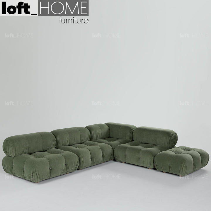 Contemporary fabric 1 seater sofa corner connection camaleonda with context.
