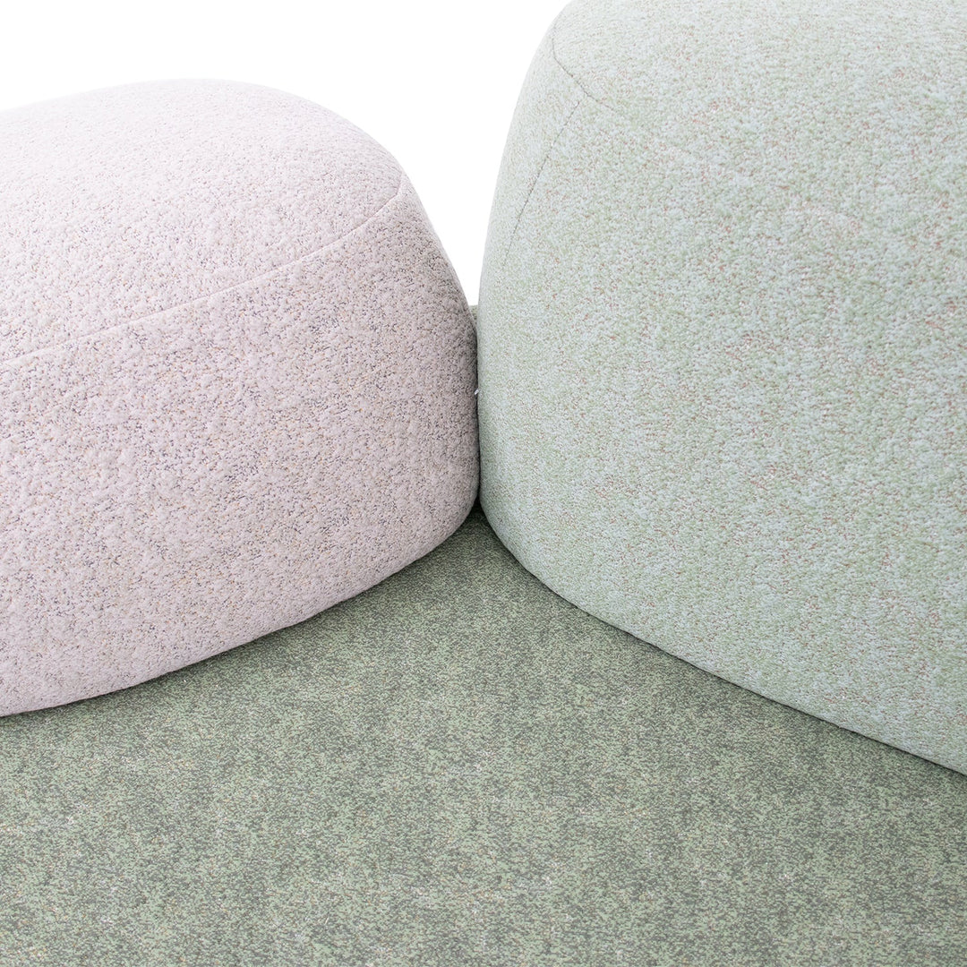 Contemporary fabric 1 seater sofa pebble detail 9.