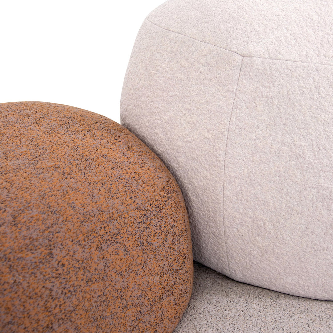Contemporary fabric 1 seater sofa pebble detail 8.