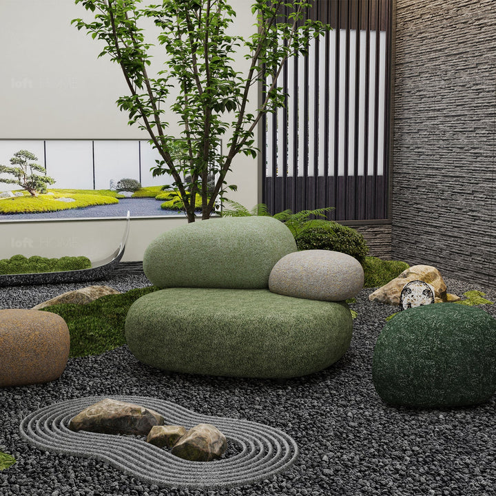 Contemporary fabric 1 seater sofa pebble environmental situation.
