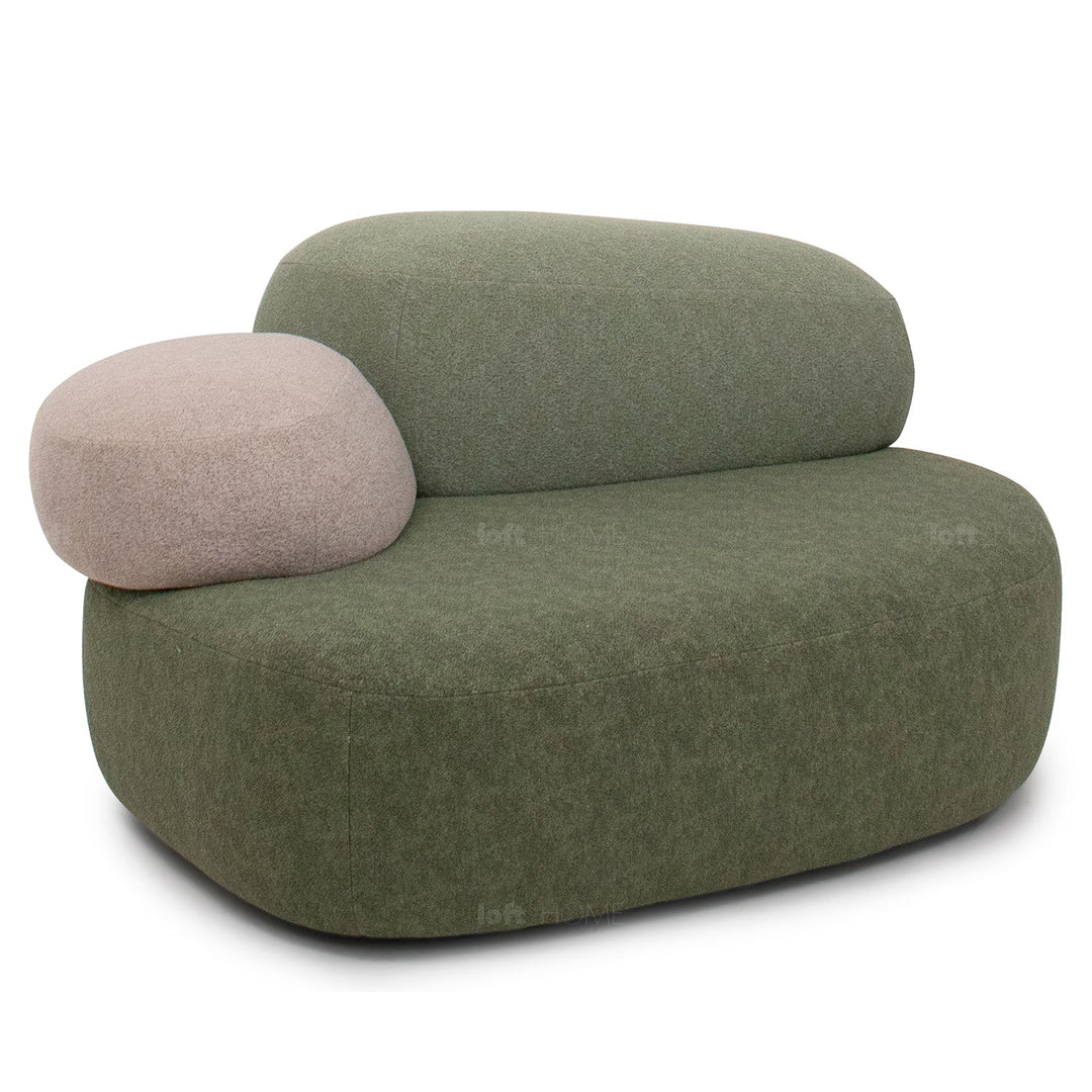 Contemporary fabric 1 seater sofa pebble detail 4.