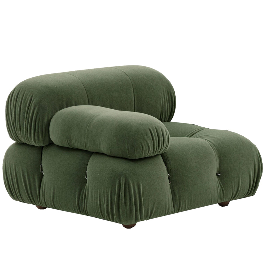Contemporary fabric 1 seater sofa with armrest camaleonda in white background.