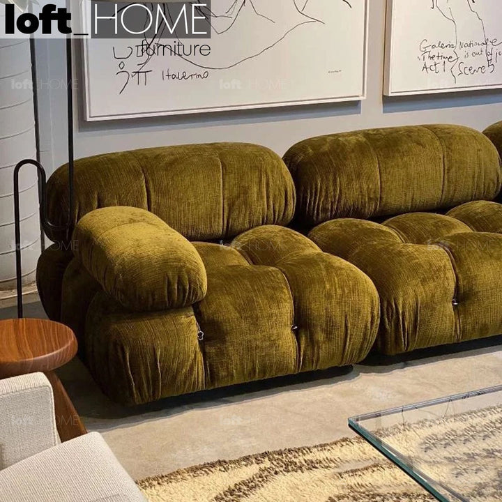 Contemporary fabric 1 seater sofa with armrest camaleonda conceptual design.