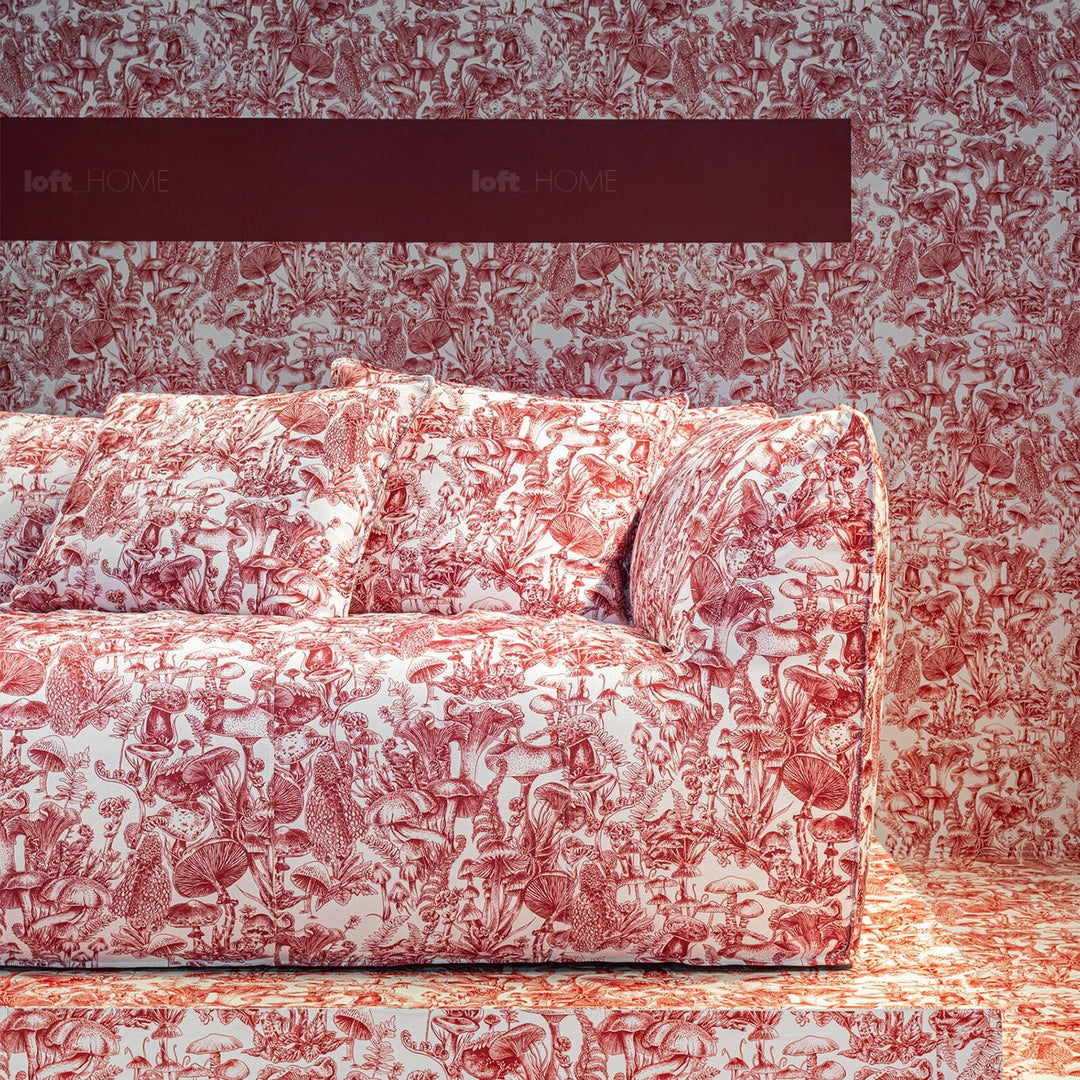 Contemporary fabric 2 seater sofa bambole material variants.