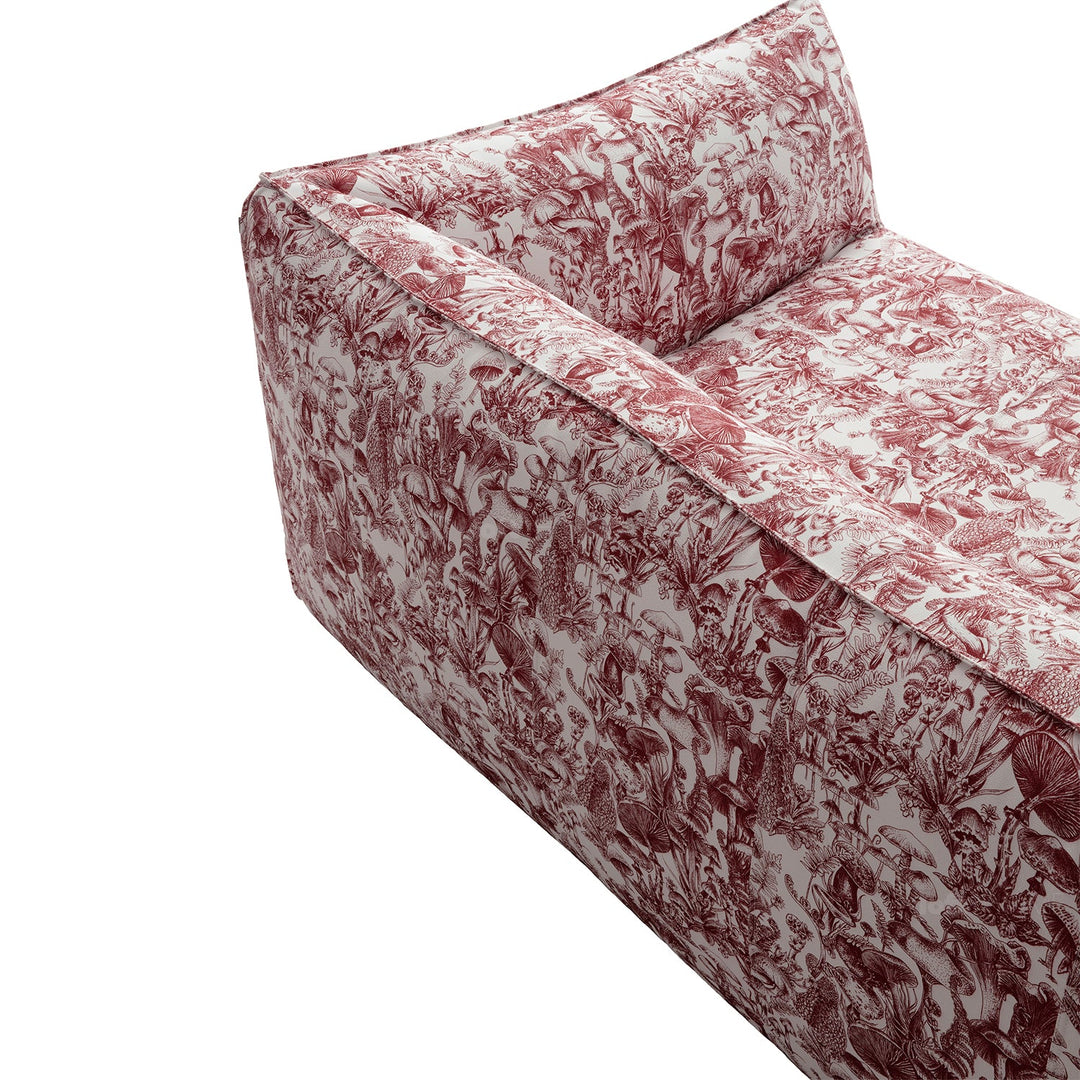 Contemporary fabric 2 seater sofa bambole in panoramic view.