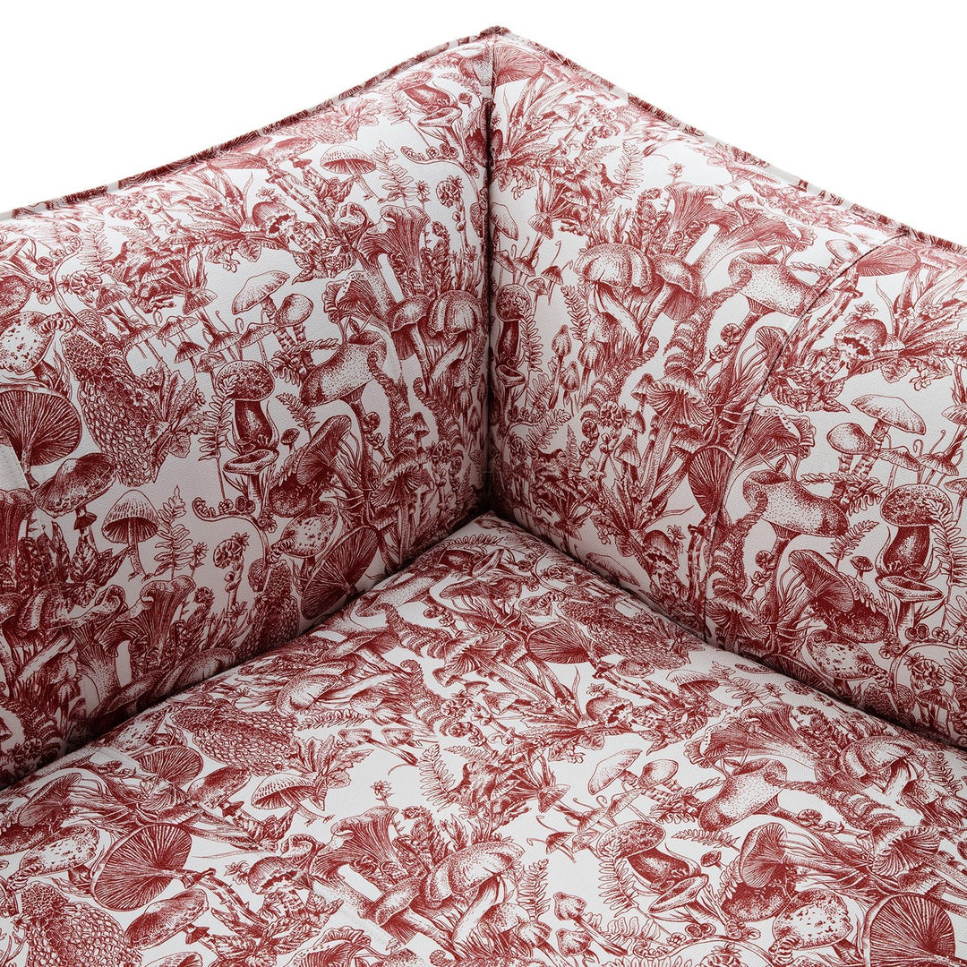 Contemporary fabric 2 seater sofa bambole in still life.