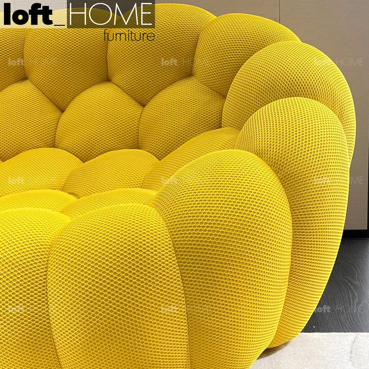 Contemporary fabric 2 seater sofa bubble in panoramic view.