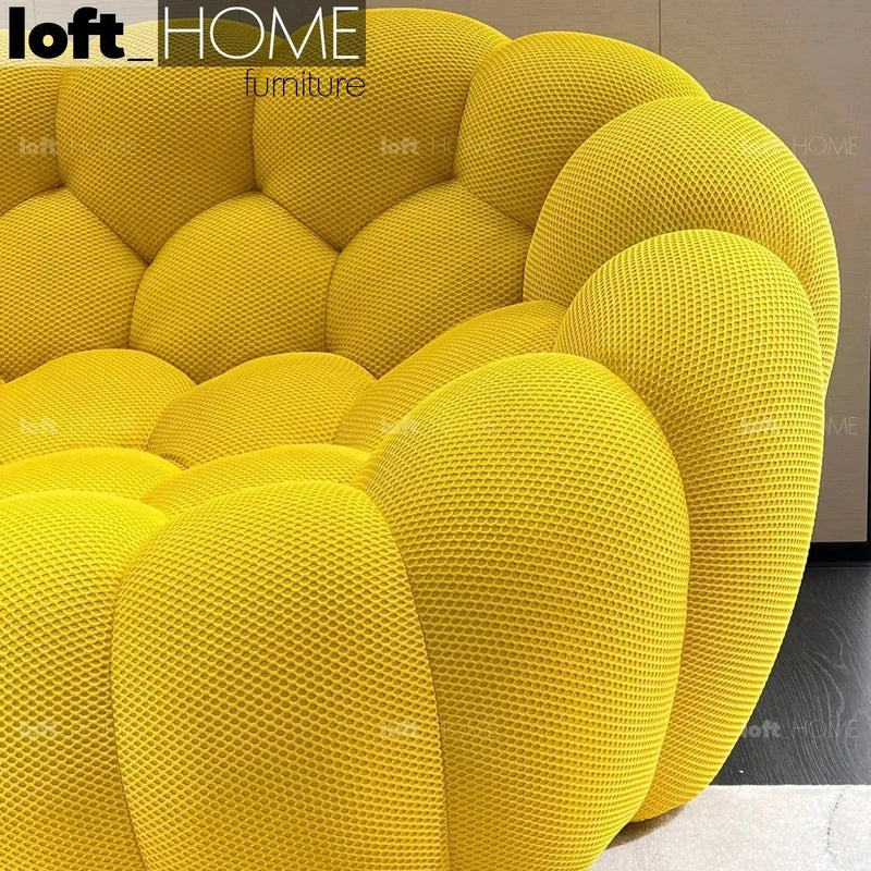 Bauhaus fabric 2 seater sofa bubble in panoramic view.