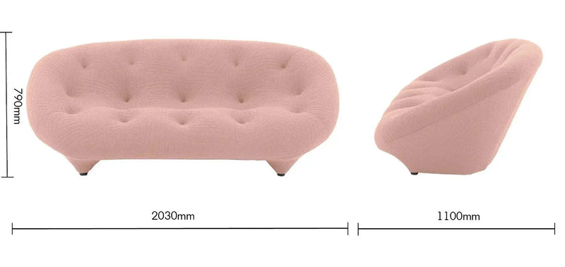 Bauhaus fabric 2 seater sofa conch appa size charts.