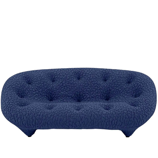 Bauhaus fabric 2 seater sofa conch moby in white background.