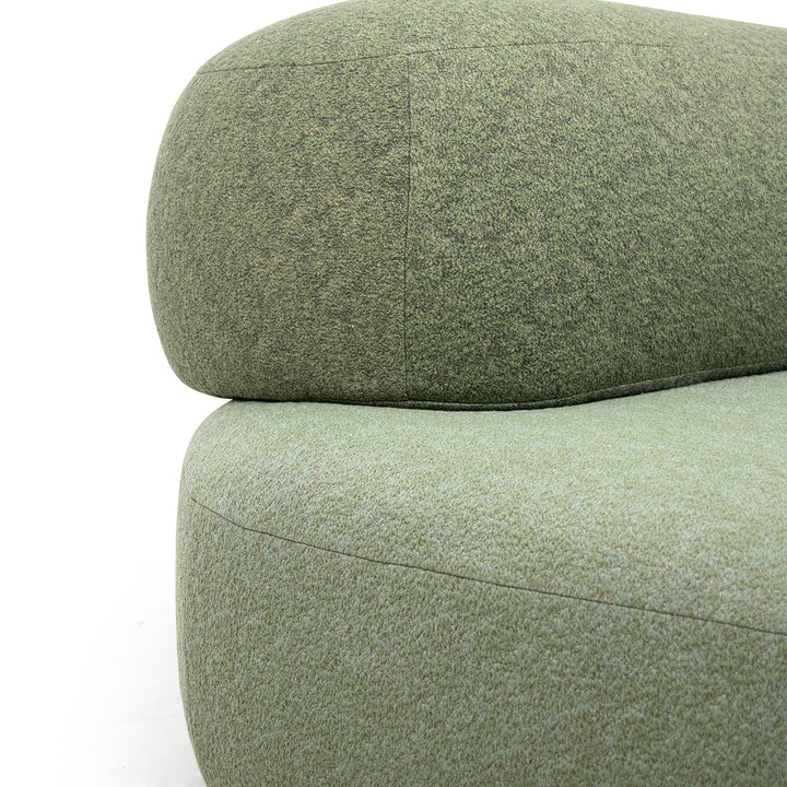 Contemporary fabric 2 seater sofa pebble chaise layered structure.