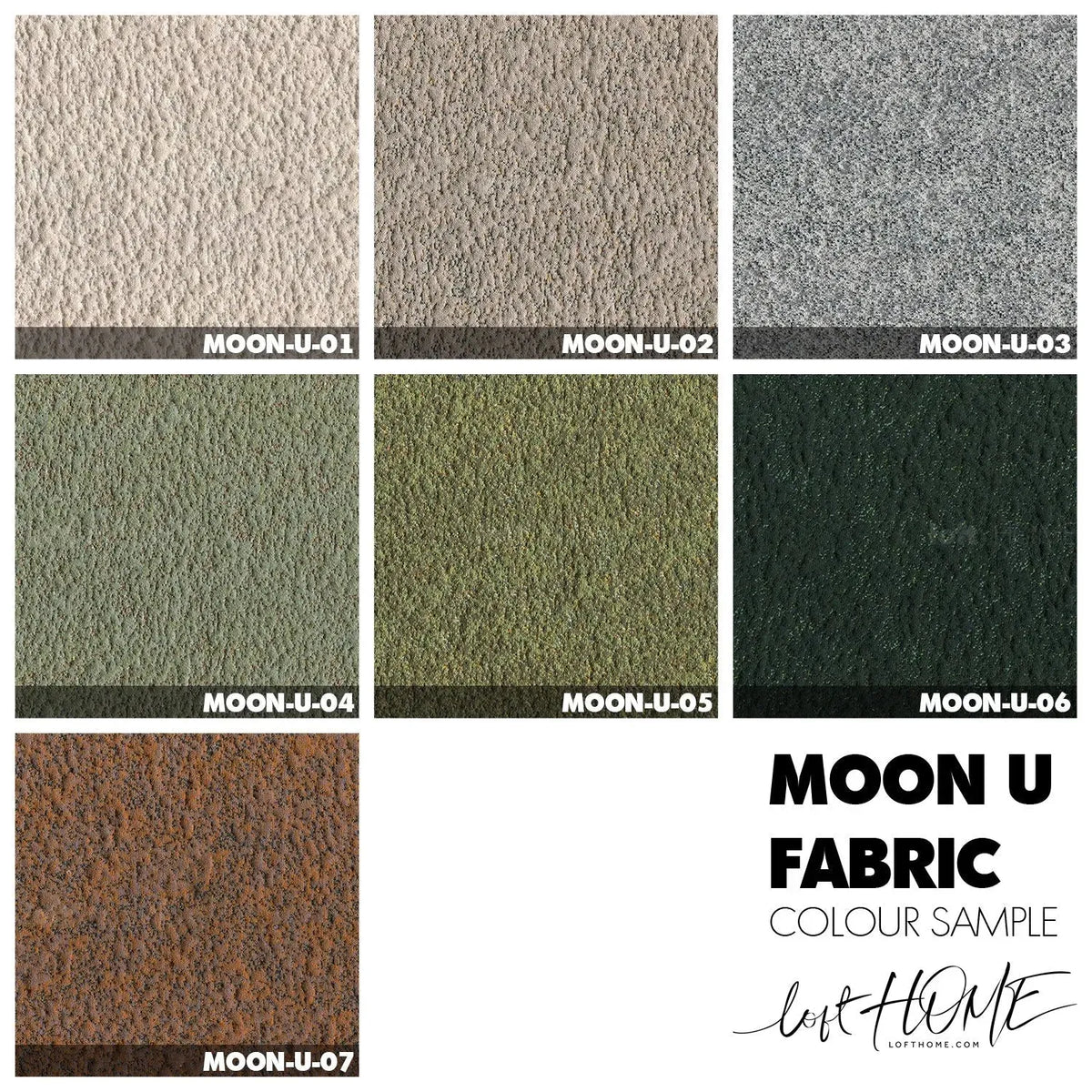 Bauhaus fabric 3 seater sofa pebble chaise color swatches.