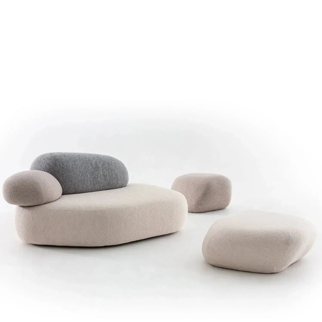 Contemporary fabric 2 seater sofa pebble detail 2.