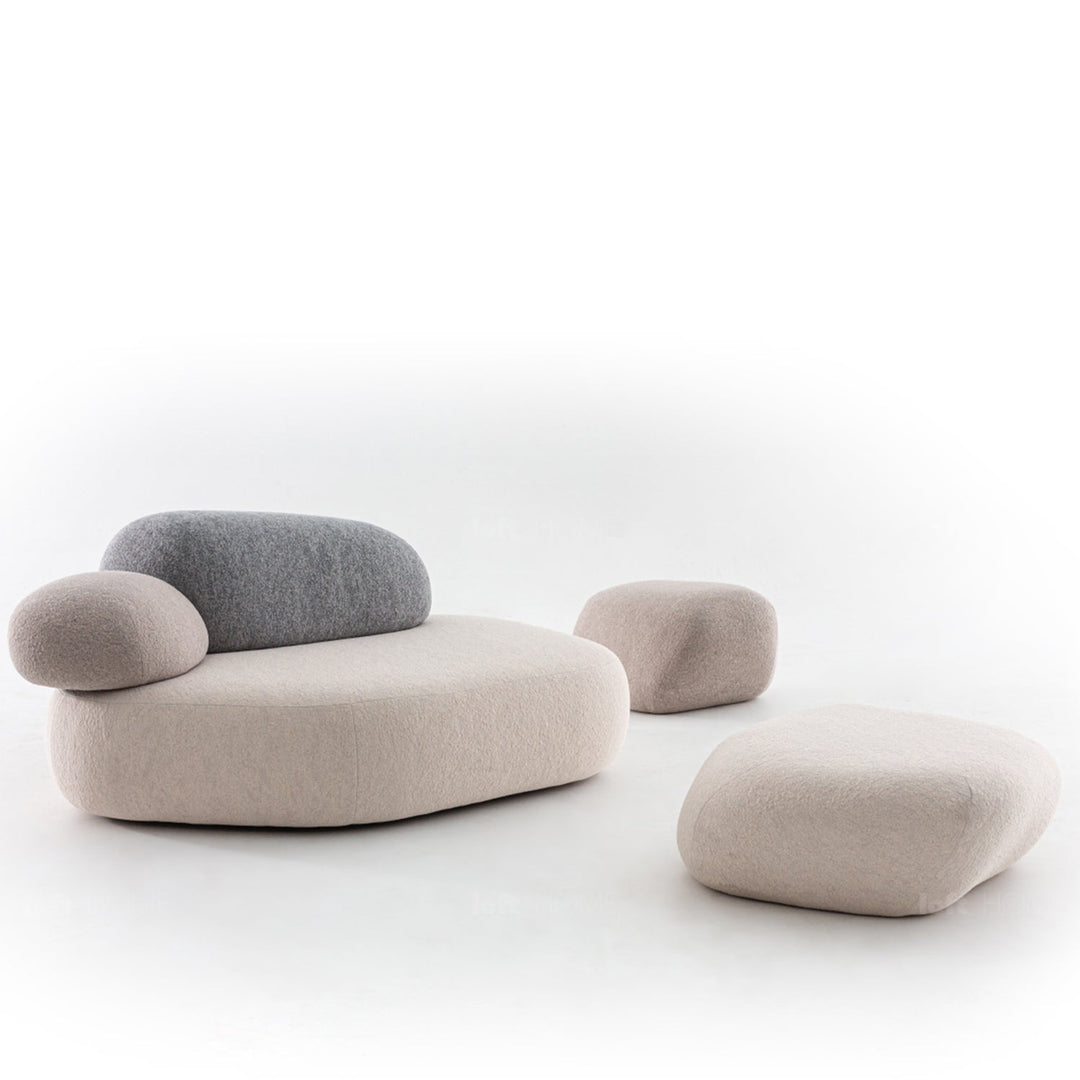 Contemporary fabric 2 seater sofa pebble detail 3.