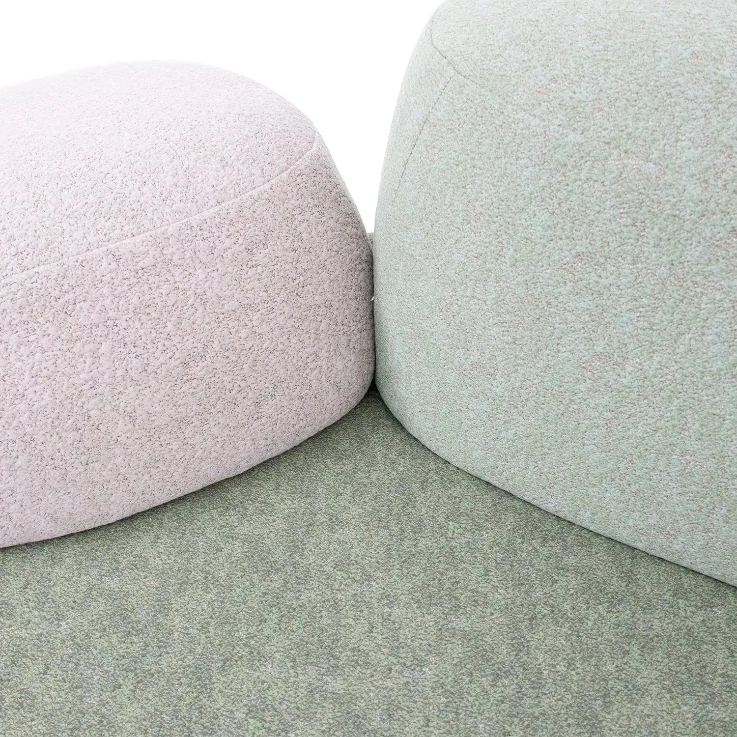 Contemporary fabric 2 seater sofa pebble detail 3.