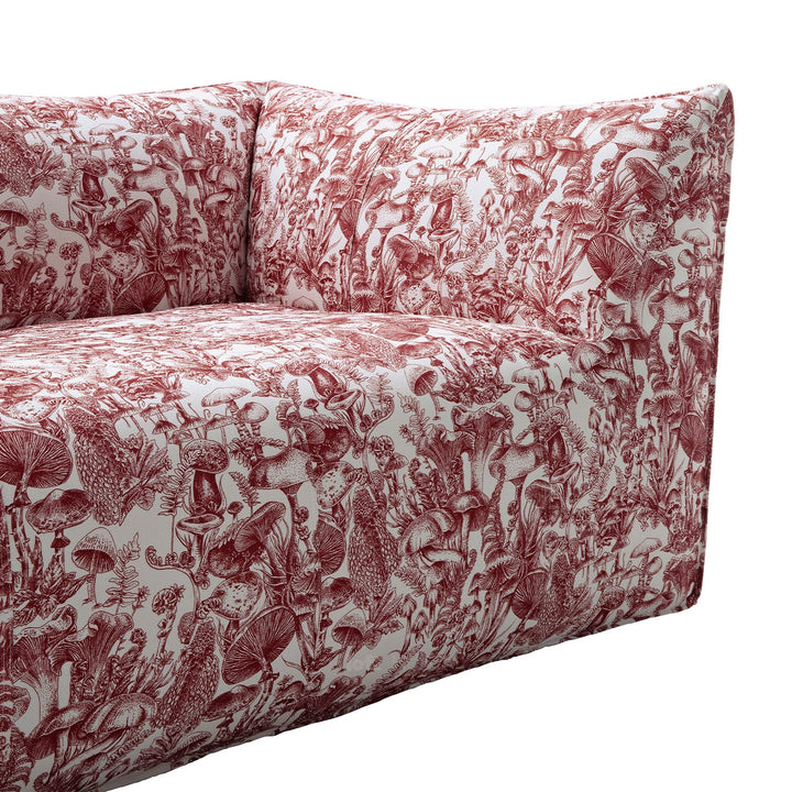 Contemporary fabric 3 seater sofa bambole in panoramic view.