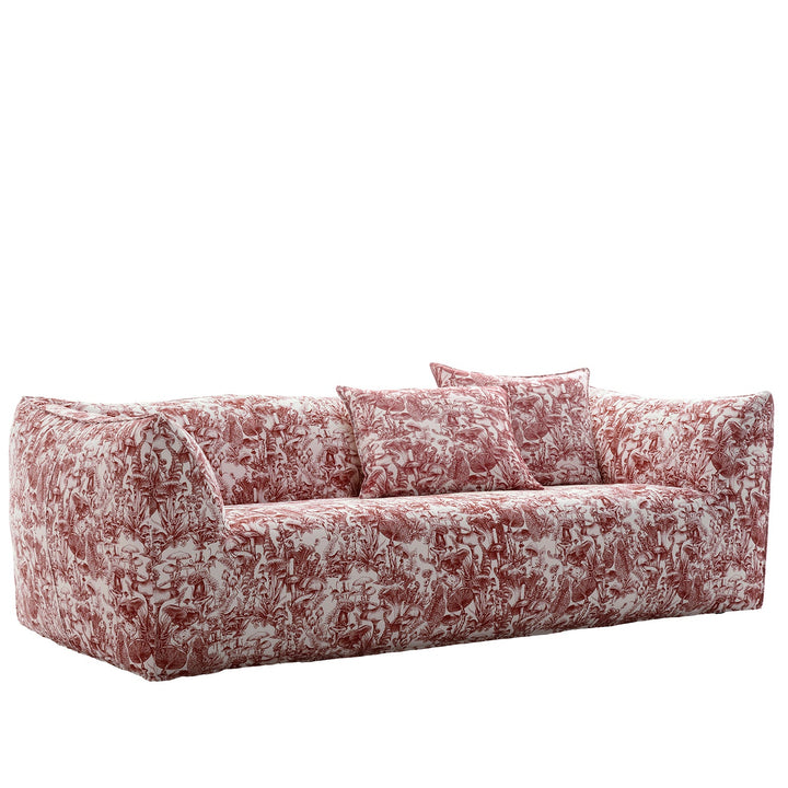 Contemporary fabric 3 seater sofa bambole in details.