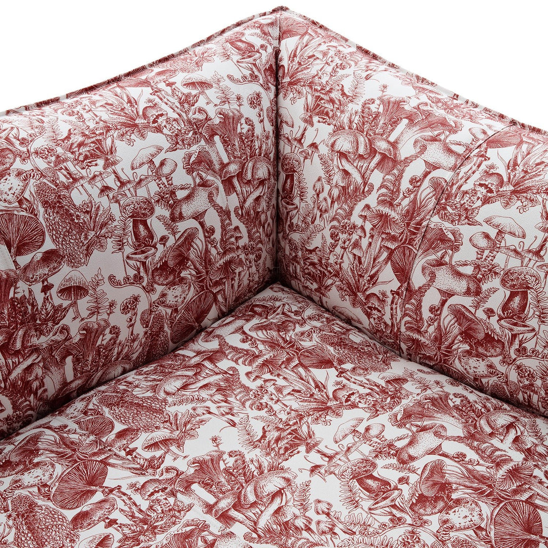 Contemporary fabric 3 seater sofa bambole with context.