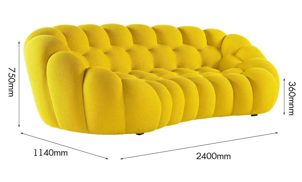 Bauhaus fabric 3 seater sofa bubble size charts.