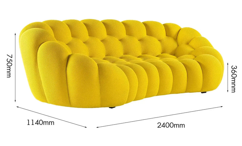 Bauhaus fabric 3 seater sofa bubble size charts.
