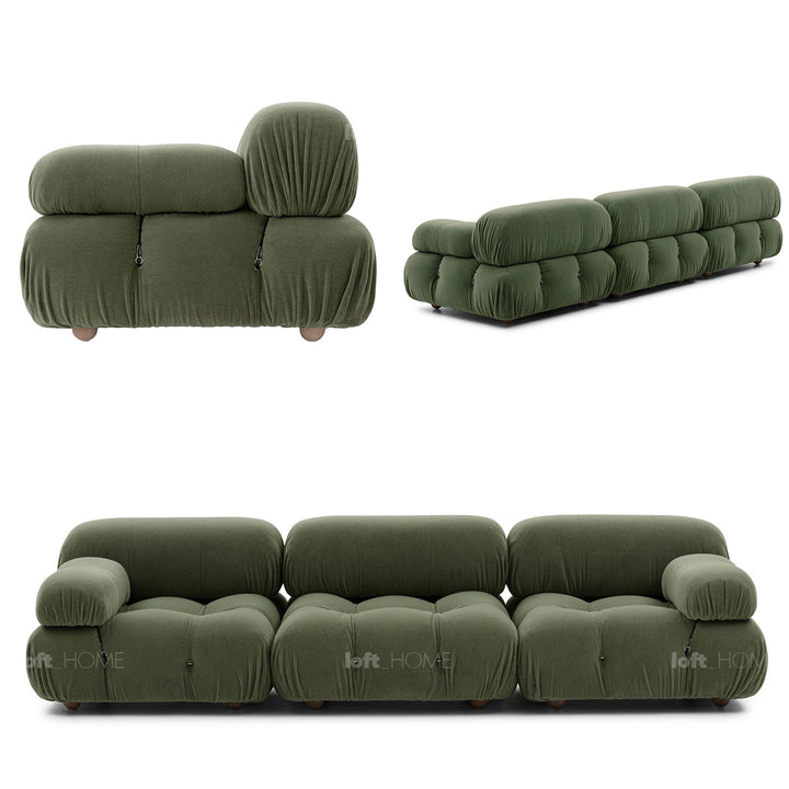 Contemporary fabric 3 seater sofa camaleonda in close up details.